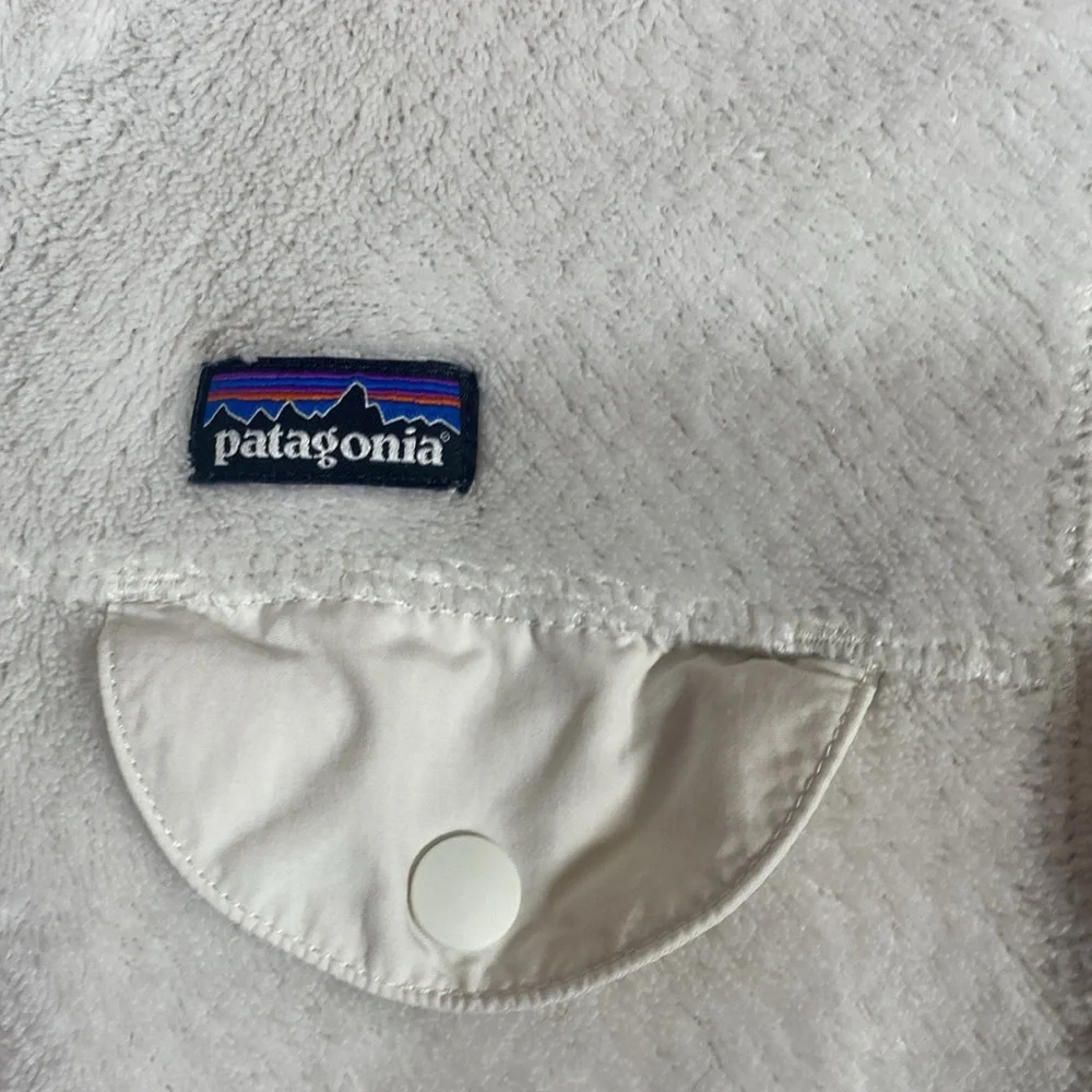 PATAGONIA Youth Re-Tool Snap-T PolarTec White Pullover Fleece 65585 Girl's Large